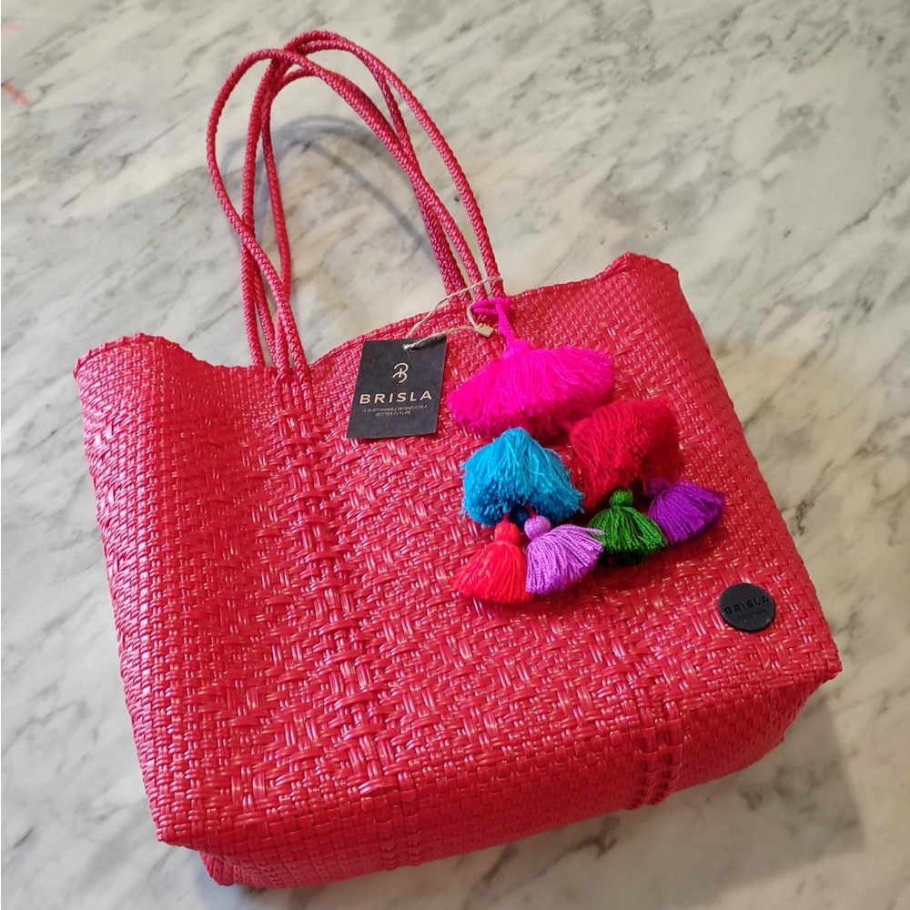 🆕 Red Woven Tote